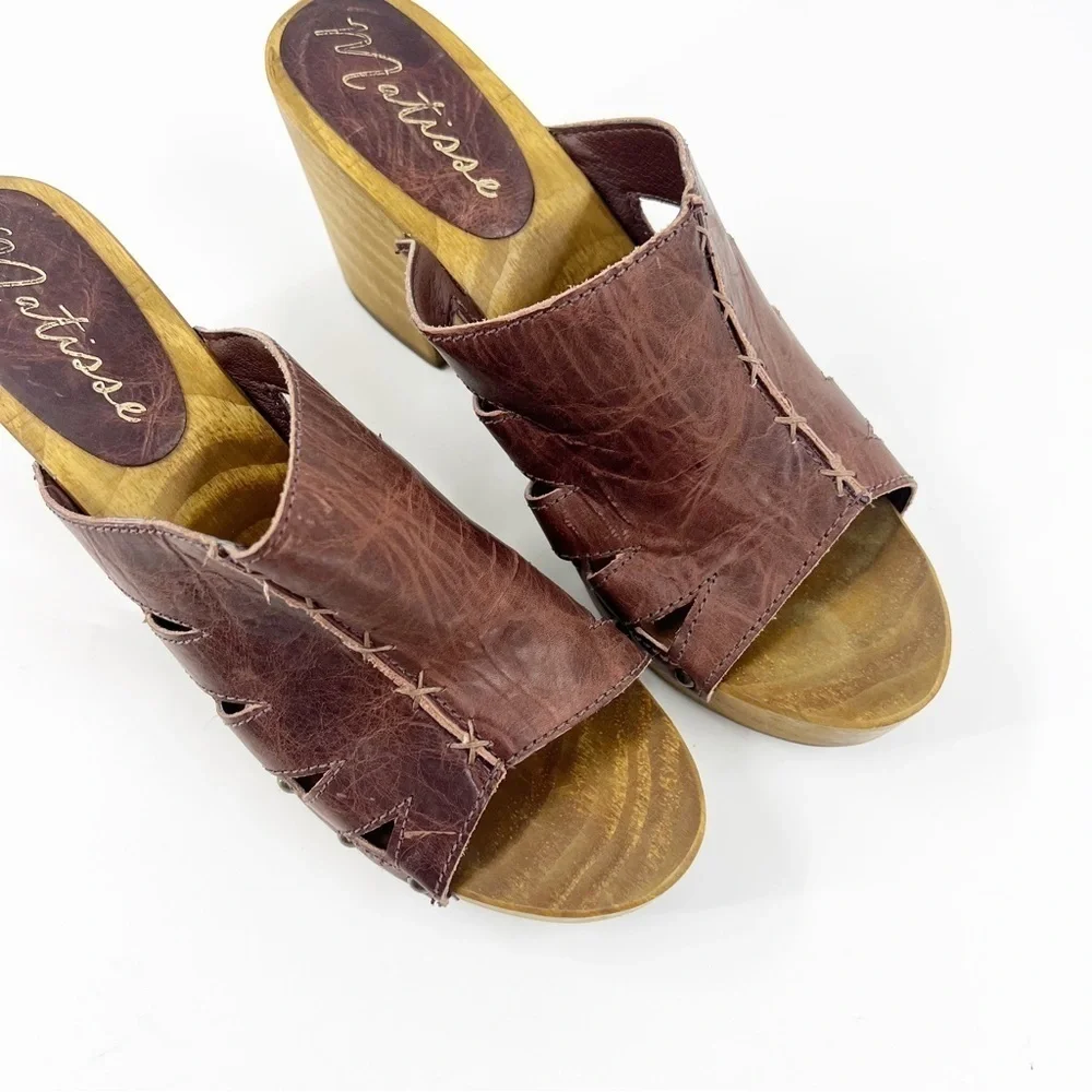 ✅ MATISSE KARA‎ PLATFORM CLOG SANDAL BROWN SIZE 10 Y2K SUMMER